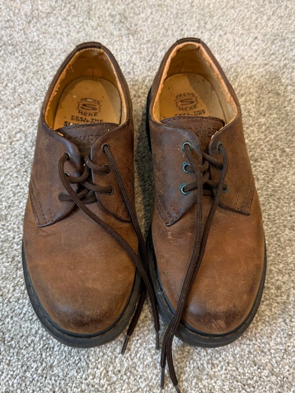 Vintage Skechers Brown Leather Oxford Lace Up Comfort Shoes Women's Size 5
